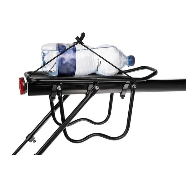 Nyeregcsőre szerelhető alumínium csomagtartó, 50 kg teherbírás, 55×14,5 cm