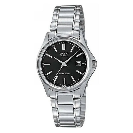 Casio LTP-1183A női karóra, fekete számlap, nemesacél ezüst, WR50, 28 mm
