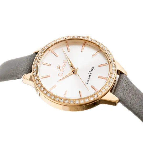 G. Rossi 11312A-3G3 női karóra, rózsaarany 36 mm tok, szürke bőrszíj