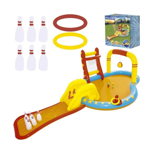 Bestway 53068 felfújható vízi játszótér 435×213×117 cm, 314 l medence
