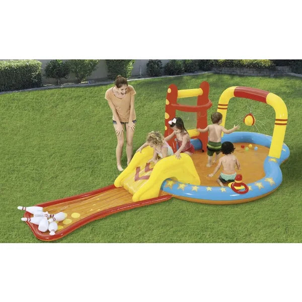 Bestway 53068 felfújható vízi játszótér 435×213×117 cm, 314 l medence