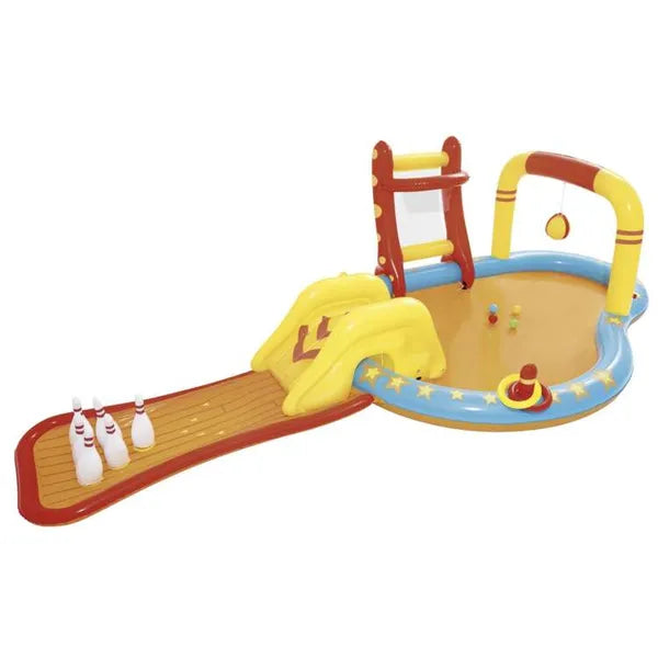 Bestway 53068 felfújható vízi játszótér 435×213×117 cm, 314 l medence
