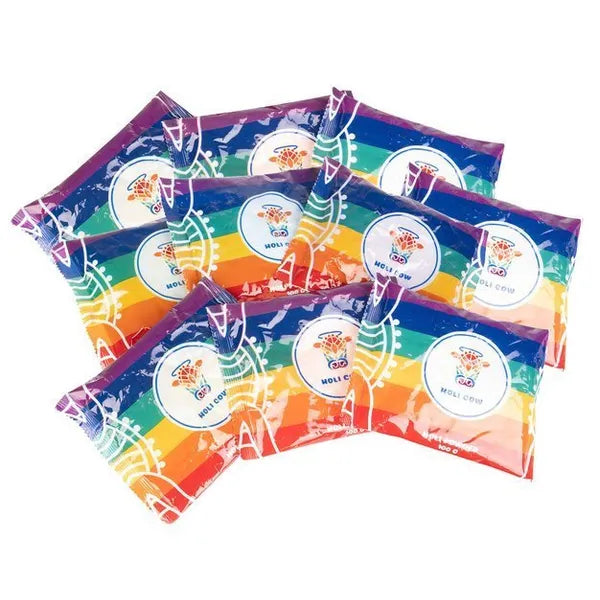 Holi színes por készlet 10×100 g, 10 élénk szín, kukoricakeményítő alap