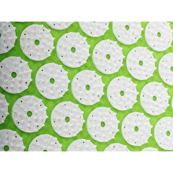 Akupresszúrás masszázsszőnyeg zöld 65x41 cm – 230 tüske rozetta, pamut huzat