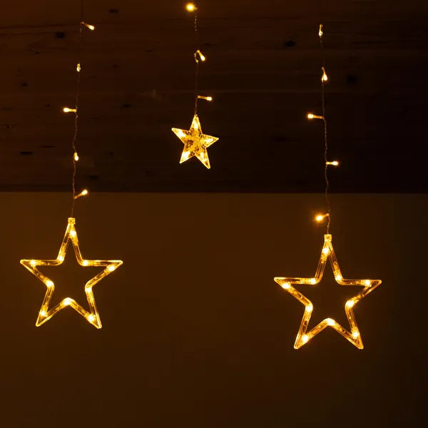 Csillag fényfüggöny 138 LED, meleg fehér, 4,2 m, 8 program