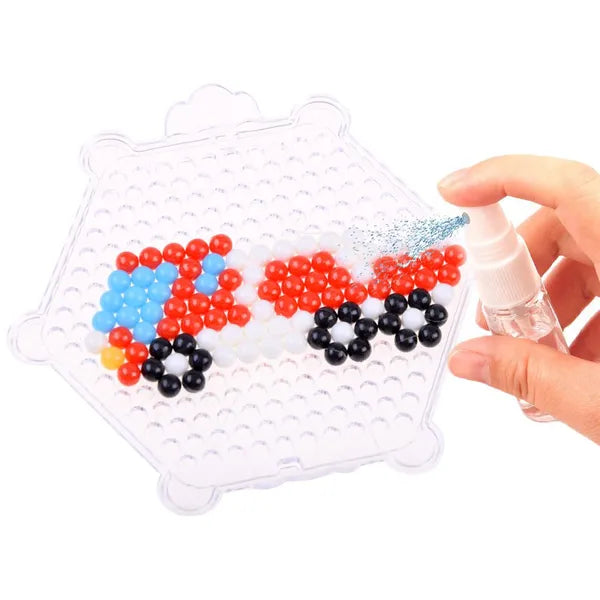 Vízgyöngy kreatív készlet jármű mintákkal, 8 szín, spray, 3D állvány