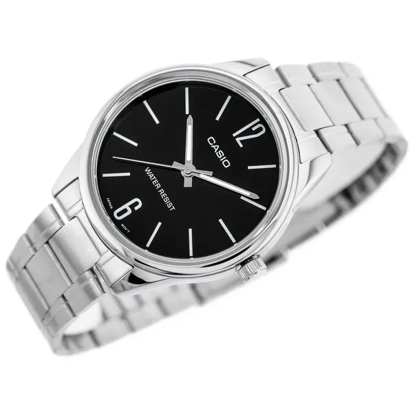 Férfi Casio karóra MTP-V005D-1B, rozsdamentes acél, 40 mm, WR30, fekete számlap