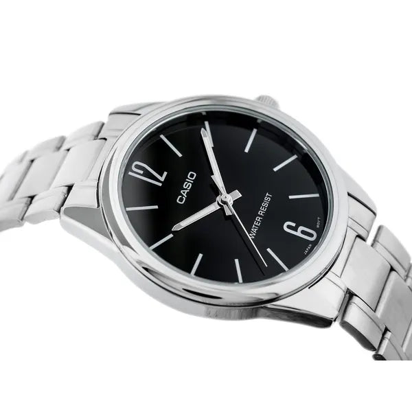 Férfi Casio karóra MTP-V005D-1B, rozsdamentes acél, 40 mm, WR30, fekete számlap