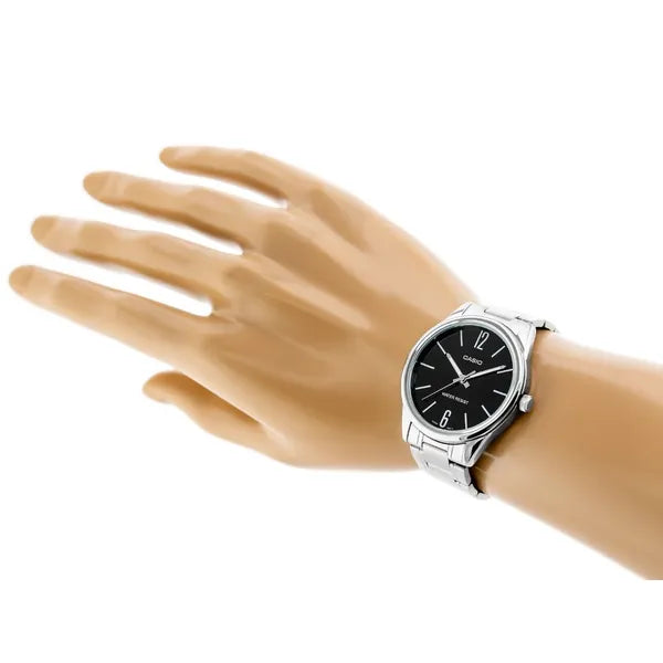 Férfi Casio karóra MTP-V005D-1B, rozsdamentes acél, 40 mm, WR30, fekete számlap