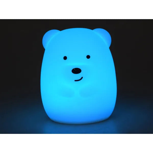 Szilikon LED mackó éjjeli lámpa USB-töltéssel, 9 szín, távirányító