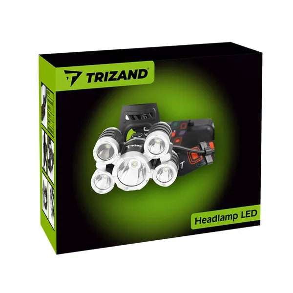 Fejlámpa 5× LED Cree T6, 6800 mAh akkuk, 4 üzemmód, alumínium