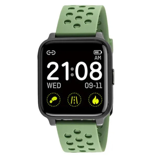 Rubicon RNCE58 unisex okosóra 1,3'' TFT, IP68, zenevezérlés, zöld szíj