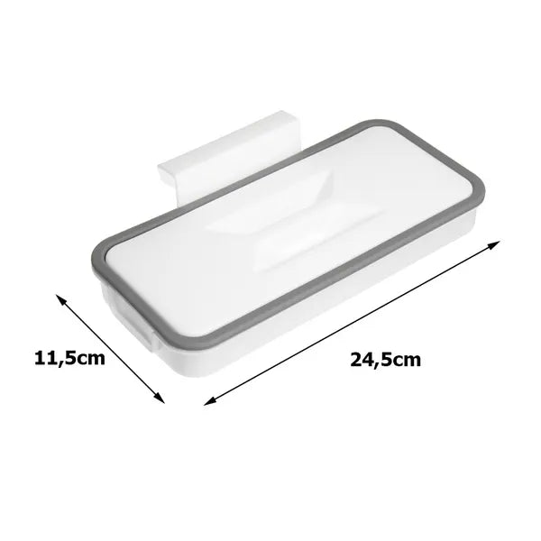 Akasztható szemeteszsák-tartó fedéllel, műanyag, 24.5×11.5×5.5 cm