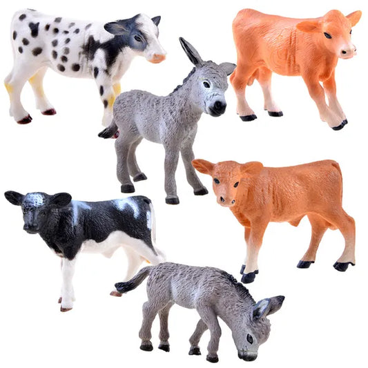 6 cm-es élethű műanyag borjú vagy szamár figura – farm állat