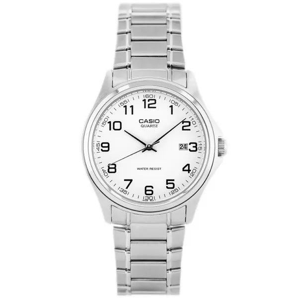 Casio MTP-1183A-7B férfi karóra, acél szíj, fehér számlap, WR30