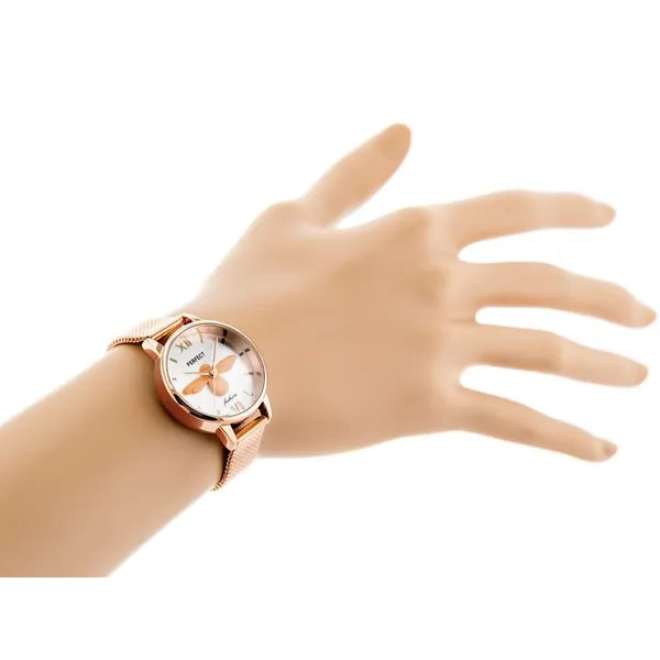 Perfect női karóra, rózsaarany, kvarc, 32 mm, díszdobozzal
