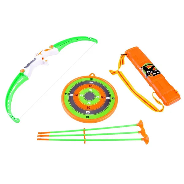 Gyerek íjászkészlet céltáblával, tapadókorongos nyílvesszőkkel, 54 cm-es íj
