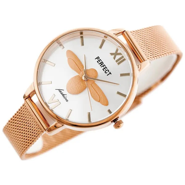 Perfect női karóra, rosegold acél szíj, kvarc, 38 mm, WR30