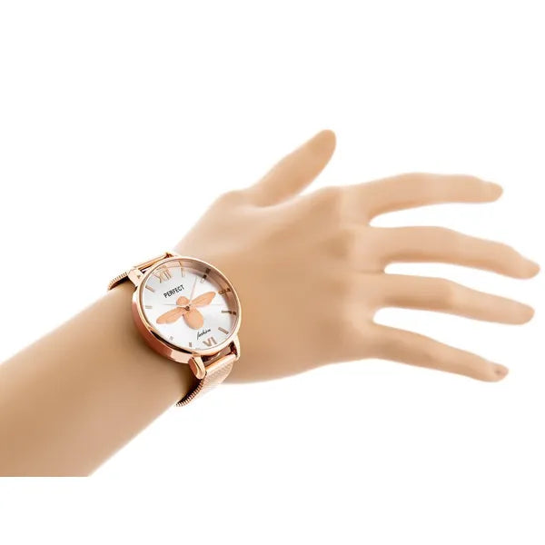 Perfect női karóra, rosegold acél szíj, kvarc, 38 mm, WR30