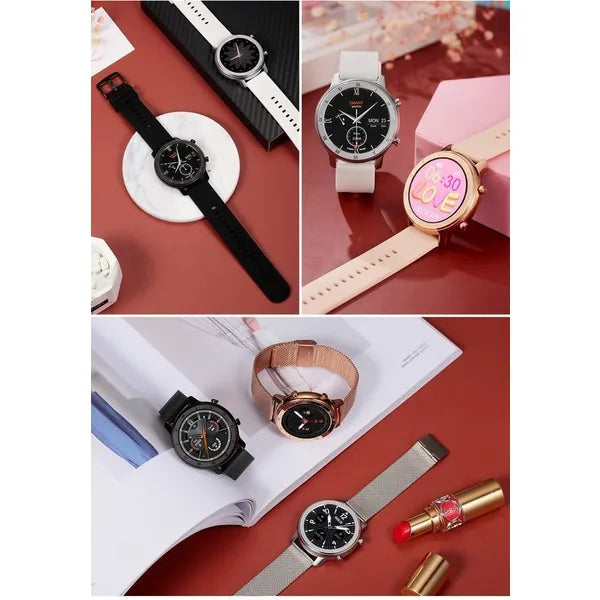 Pacific unisex okosóra 1.2" IPS, ezüst fém szíj + fehér pótpánt, IP68