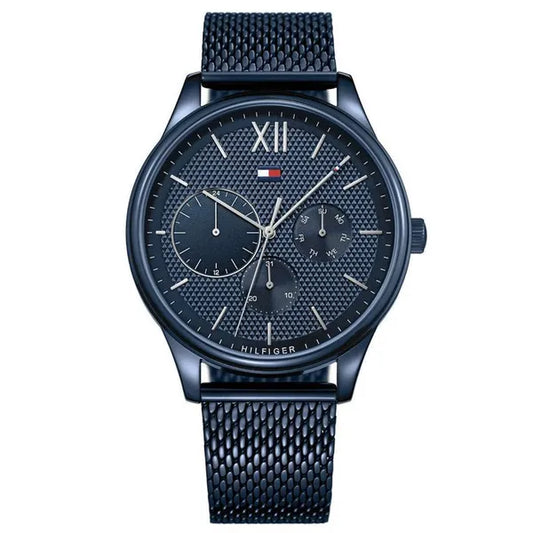 Tommy Hilfiger Damon férfi karóra, rozsdamentes acél, kék, 44 mm