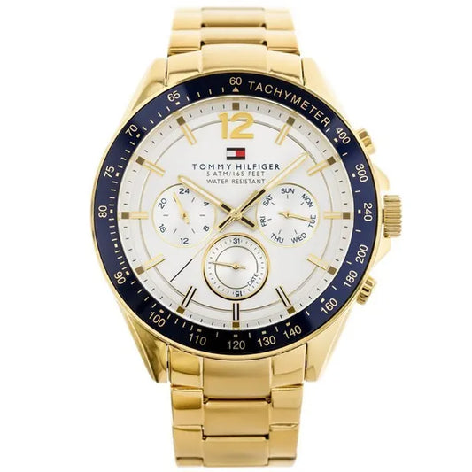 Tommy Hilfiger Luke férfi karóra arany nemesacél 46 mm WR50 kvarc