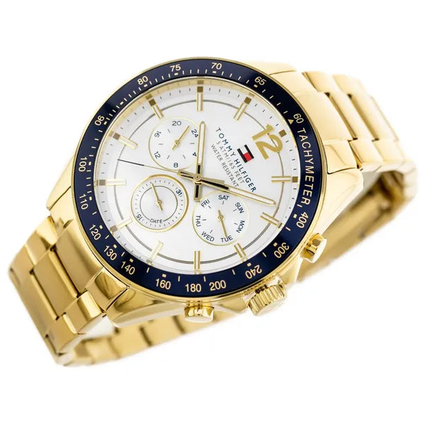 Tommy Hilfiger Luke férfi karóra arany nemesacél 46 mm WR50 kvarc