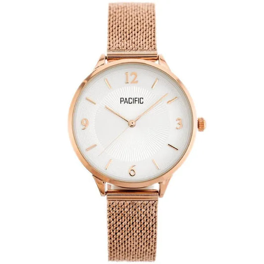 Pacific női rose gold karóra, kvarc, fém szíj, 35 mm, WR30
