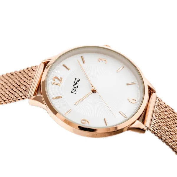 Pacific női rose gold karóra, kvarc, fém szíj, 35 mm, WR30