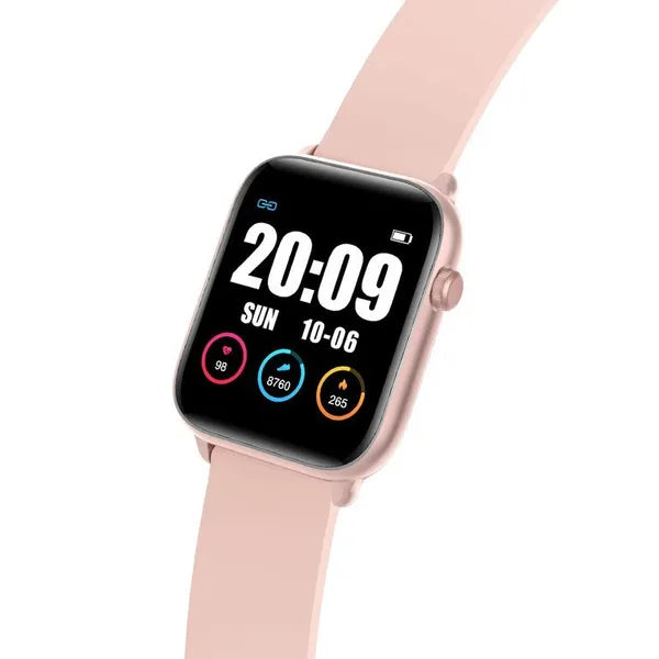 Női okosóra 1,3'' TFT érintőkijelzővel, IP68, rózsaarany-pink