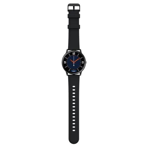 Fekete IP68 okosóra 1.28" HD érintőkijelzővel, Bluetooth 5.0, 340 mAh