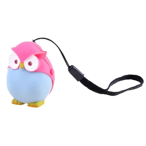 Bagoly kulcstartó LED fénnyel és huhogó hanggal, 5 cm