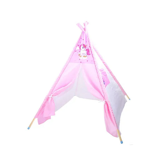 Rózsaszín unikornisos tipi gyereksátor, 145×110 cm, beltéri-kerti