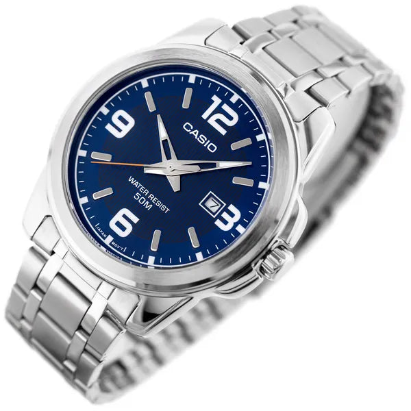 Casio férfi karóra MTP-1314D-2AV, rozsdamentes acél, kék számlap, WR50