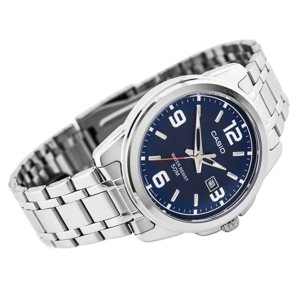 Casio férfi karóra MTP-1314D-2AV, rozsdamentes acél, kék számlap, WR50