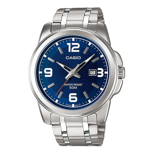 Casio férfi karóra MTP-1314D-2AV, rozsdamentes acél, kék számlap, WR50