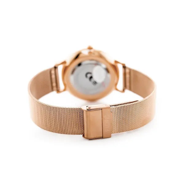 Pacific női karóra, rosegold fém szíj, ezüst számlap, 35 mm