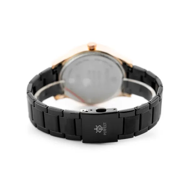 Férfi karóra 44 mm, rozéarany-fekete, Miyota kvarc, dátum, WR30