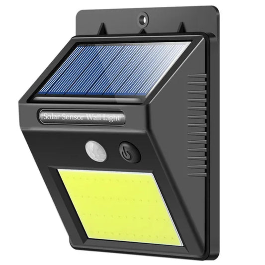 Napelemes kültéri lámpa 48 COB LED-del, mozgás- és alkonyérzékelő