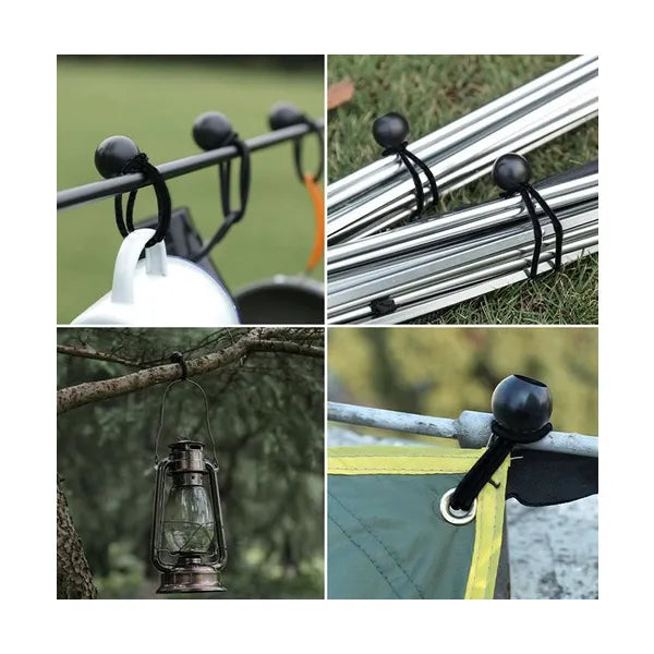 Labdás gumipók készlet ponyvákhoz, 15–30 cm, 10 db, fekete