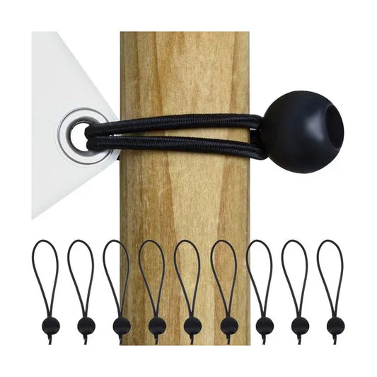 Labdás gumipók készlet ponyvákhoz, 15–30 cm, 10 db, fekete