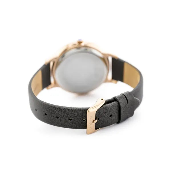 G. Rossi női karóra 38 mm rózsaarany tok barna bőrszíj, Miyota WR30