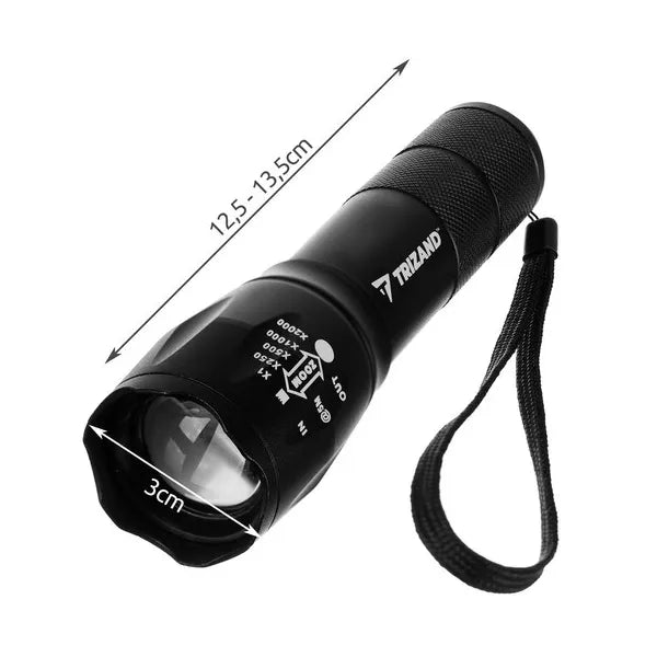 CREE T6 taktikai LED zseblámpa USB-töltés, 3 üzemmód, 300 m hatótáv