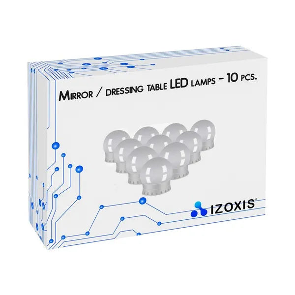 USB-s LED sminktükör fényfüzér, 10 gömb, 30 mód, 4,5 m kábel