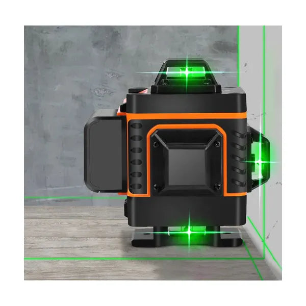 4D 16 vonalas 360° zöld lézerszintező, IP54, önbeálló, 2×1500 mAh akku