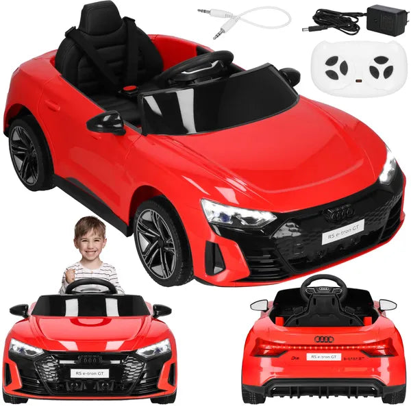 Audi RS e-tron GT elektromos gyerekautó, 12V 4x4, piros/fekete, 3+, 103x58x41cm