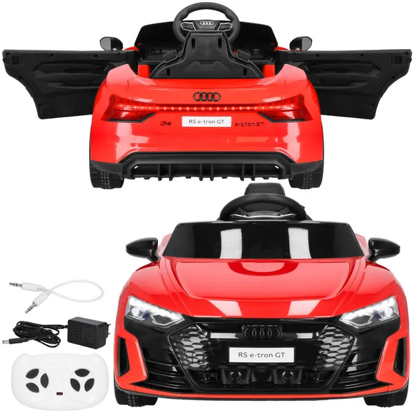 Audi RS e-tron GT elektromos gyerekautó, 12V 4x4, piros/fekete, 3+, 103x58x41cm