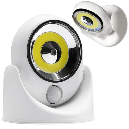 LED COB mozgásérzékelős 360° forgatható elemes lámpa, 16 LED