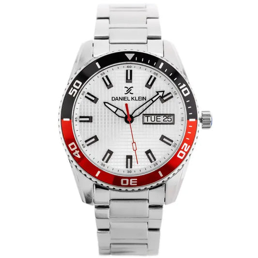 Daniel Klein férfi karóra, ezüst rozsdamentes acél, 43 mm, dátum, WR50