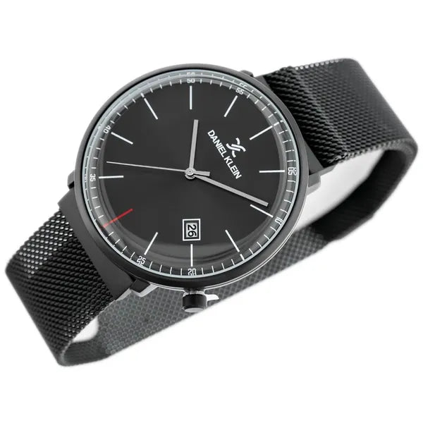 Daniel Klein férfi karóra 42 mm fekete, mágneses acélszíj, dátum